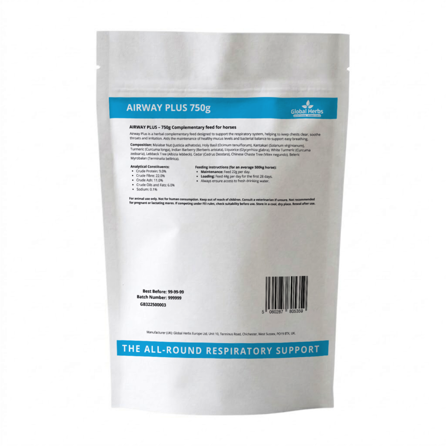 Airway Plus Powder Refill Pouch 750g - Global Herbs