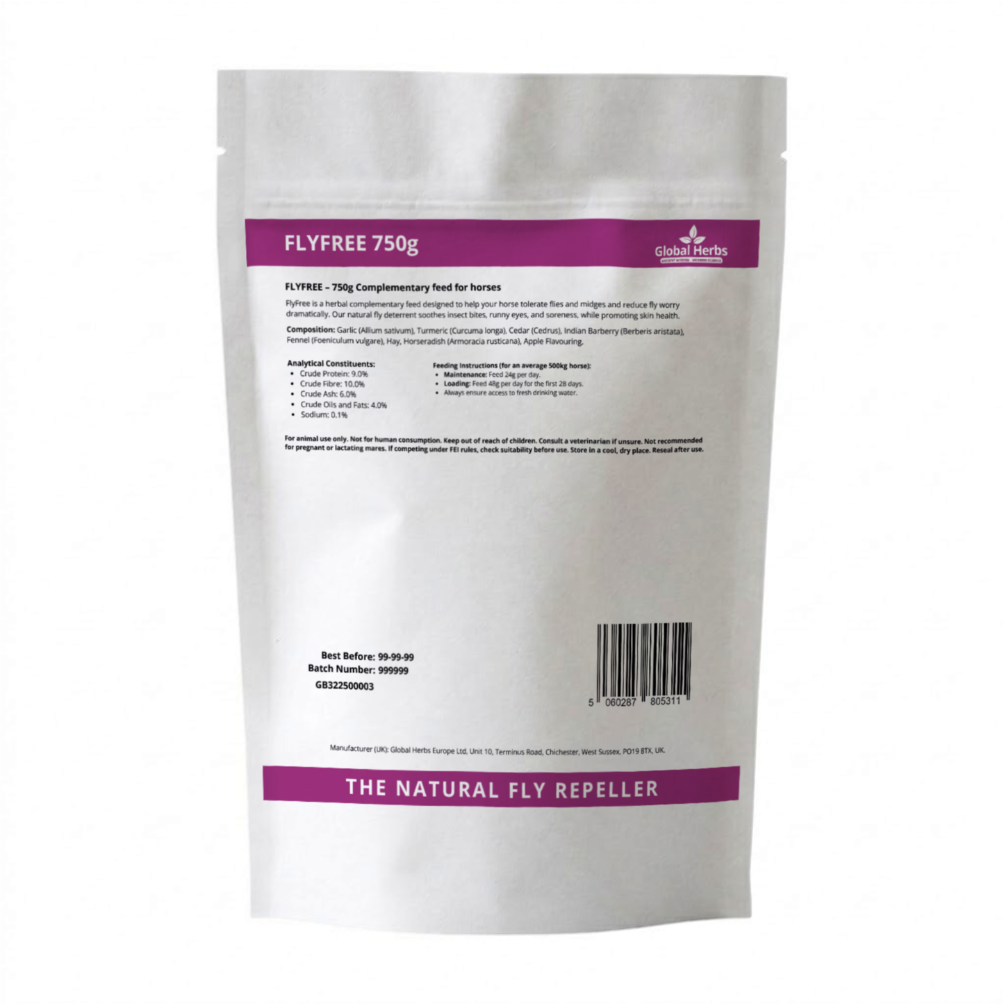 Flyfree Refill Pouch 750g - Global Herbs