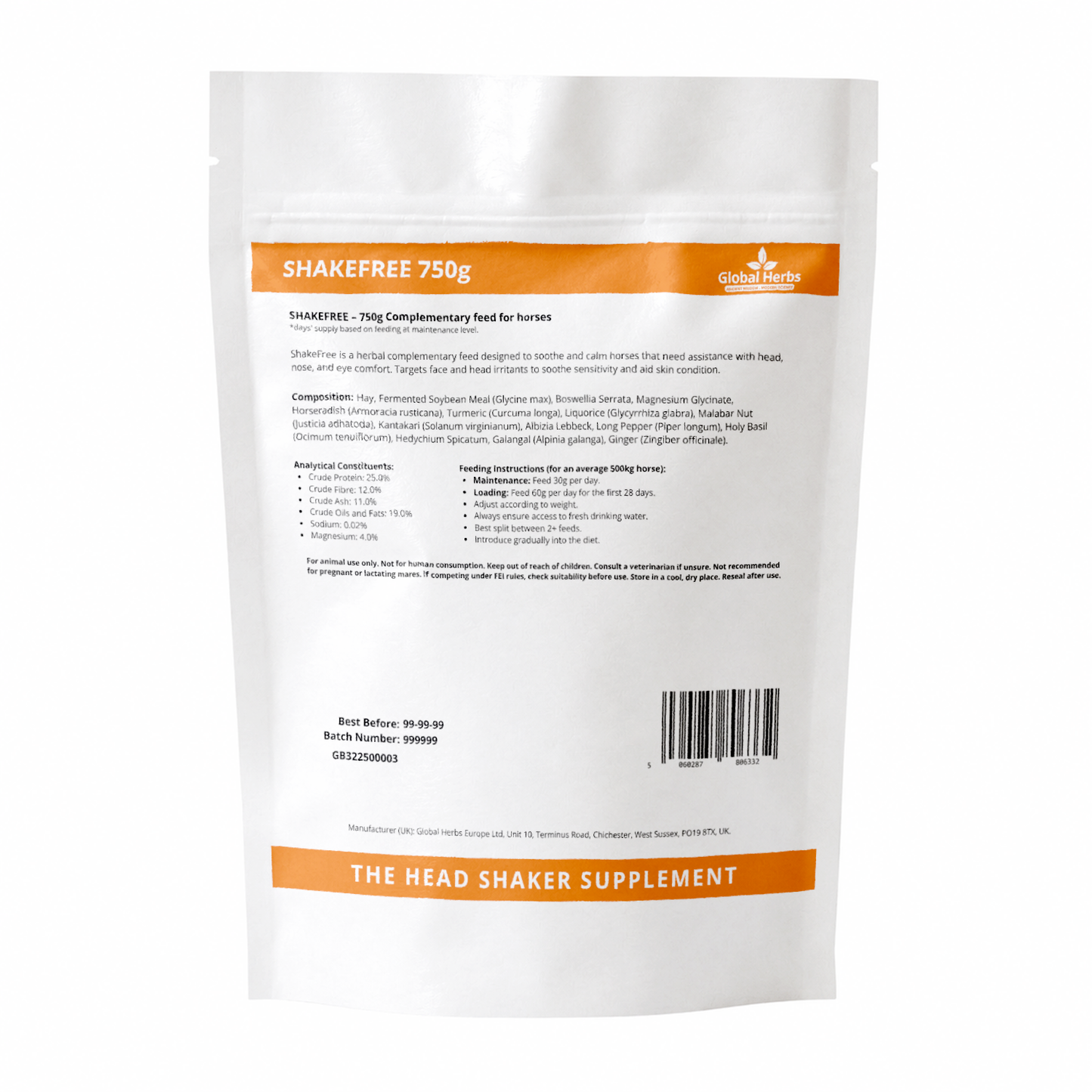 Shakefree Refill Pouch 750g - Global Herbs